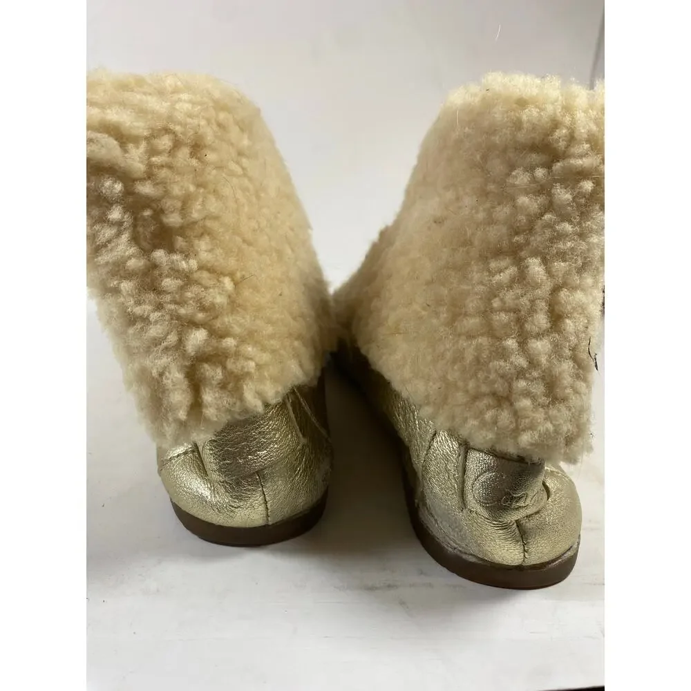 Coach Gold Metallic Fur Boots 9W - Picture 7 of 9